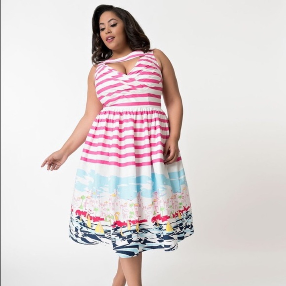 NWOT Unique Vintage seaside swing dress